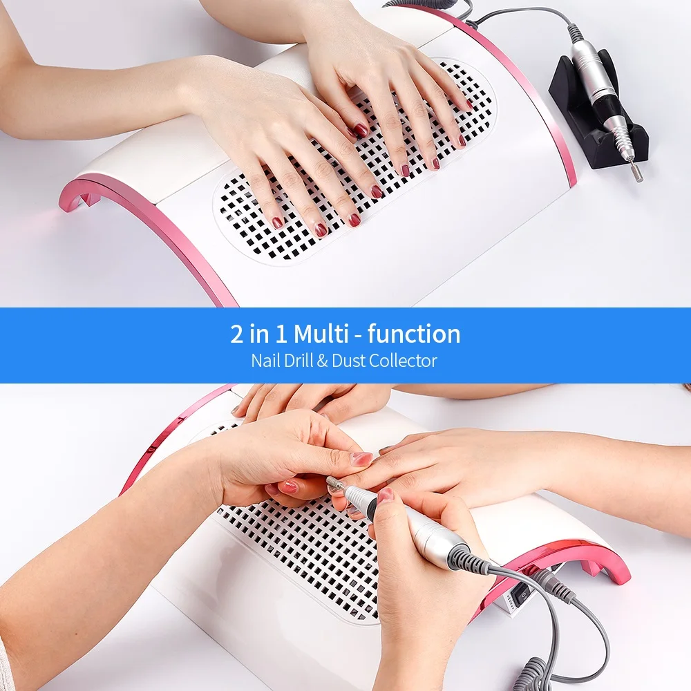 Электрическая дрель для ногтей 2 в 1 48 Вт + Пылезащитная машина с 3 вентиляторами