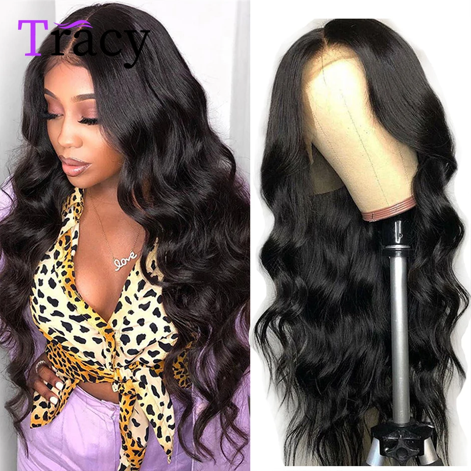 

Tracy 13x4 Lace Front Human Hair Wigs 32 Inch Brazilian Natural Hairline Body Wave Pre-plucked Lace Frontal Human Hair Wigs