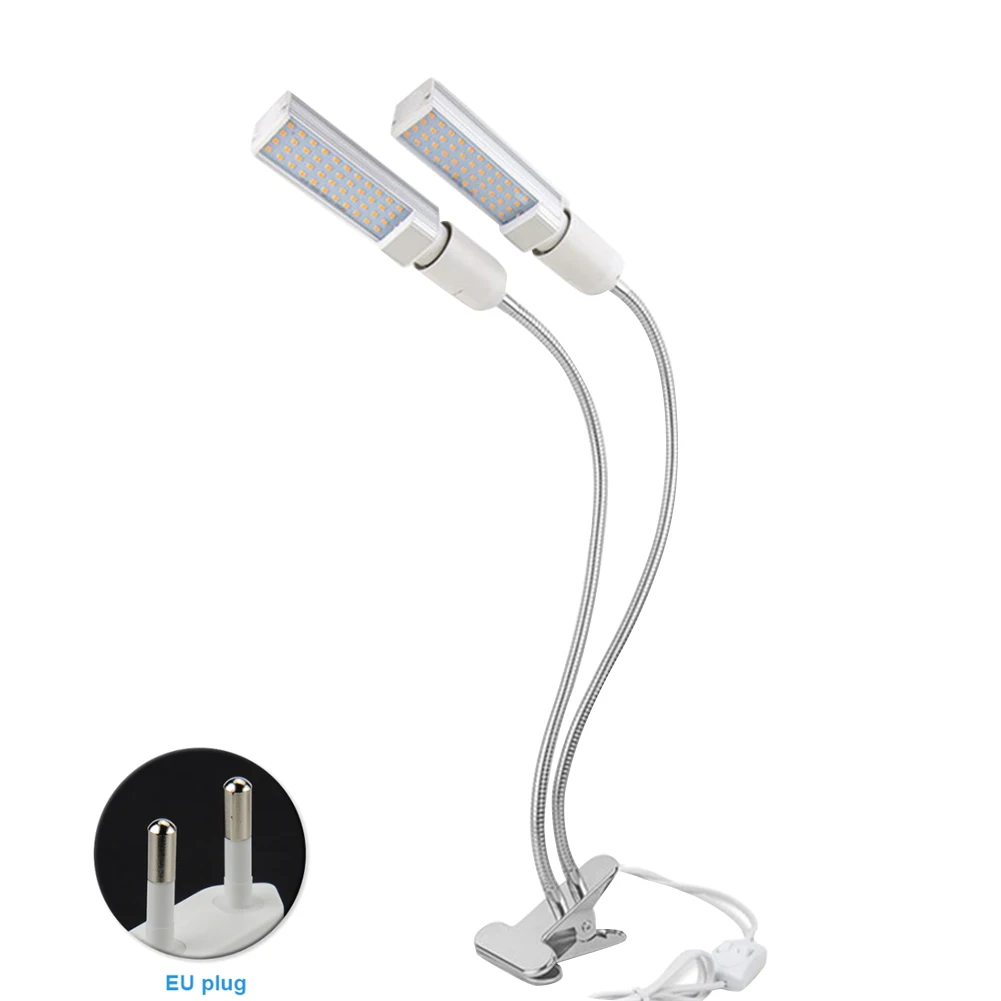 

E27 45W 2 Heads Desk Indoor Outdoor Garden Iron 360 Degree Rotation Home With Timer Plant Grow Light Full 132pcs LED