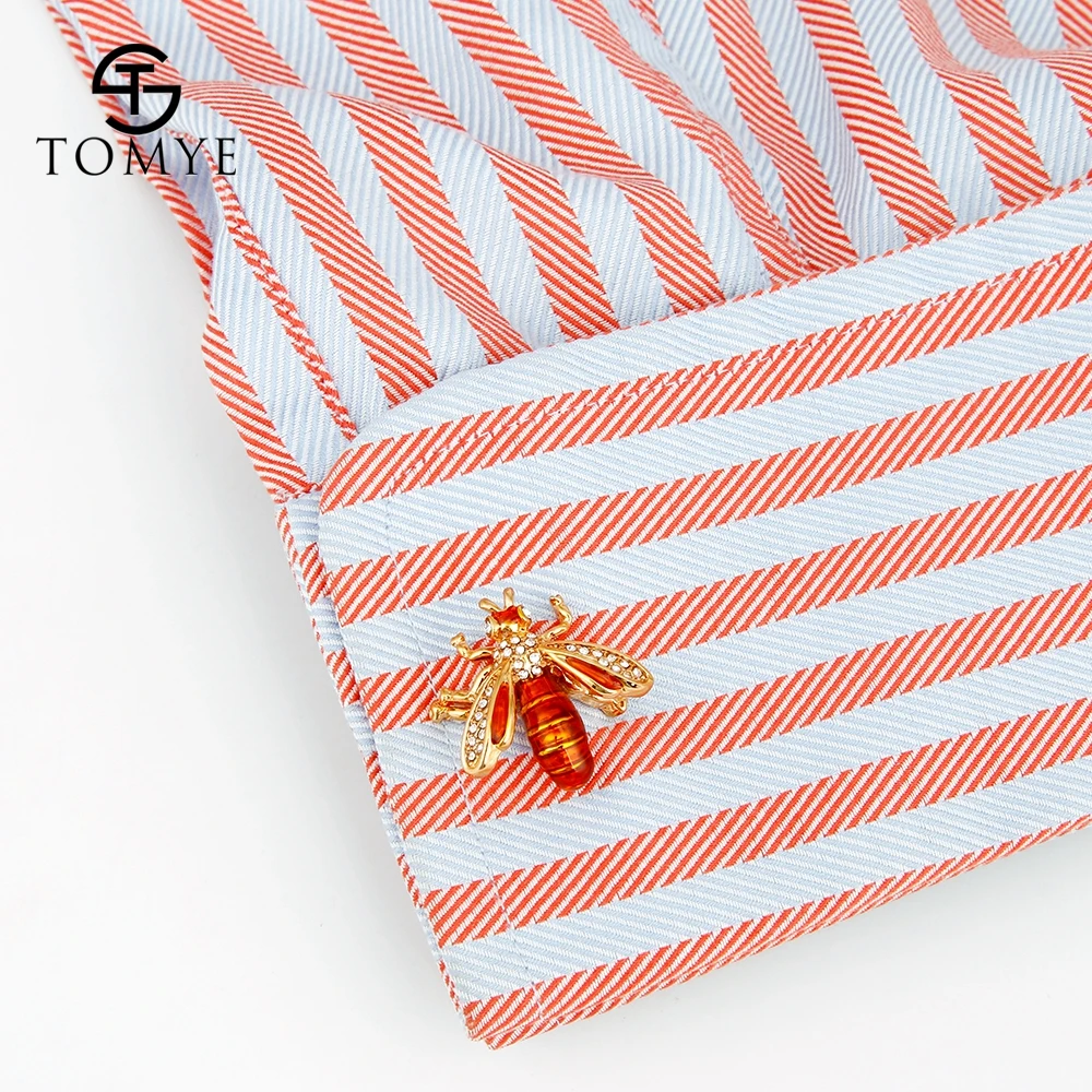 Рубашка TOMYE запонки унисекс высокое качество золото серебро Пчела хрустальный