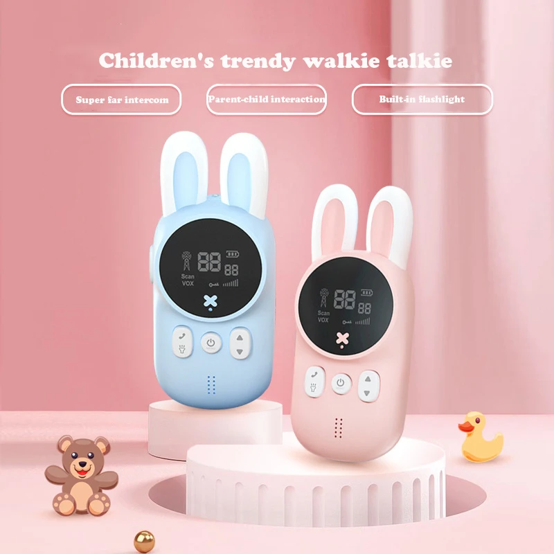 

Детская иди и болтай Walkie Talkie детская мини-игрушка ручной трансивер 3 км Диапазон UHF радио шнурки переговорное устройство для подарка на день ...