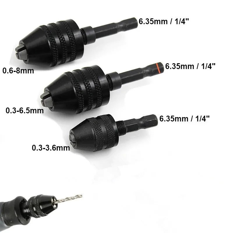 

1 шт. 0,3-8 мм 6,35 мм быстросменный БЕСКЛЮЧЕВОЙ патрон для дрели с шестигранным хвостовиком адаптер преобразователь инструмент