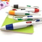 4 в 1 цветная шариковая ручка с ярким карабином, карманная шариковая ручка, школьные канцелярские принадлежности, пряжка, ручка для письма