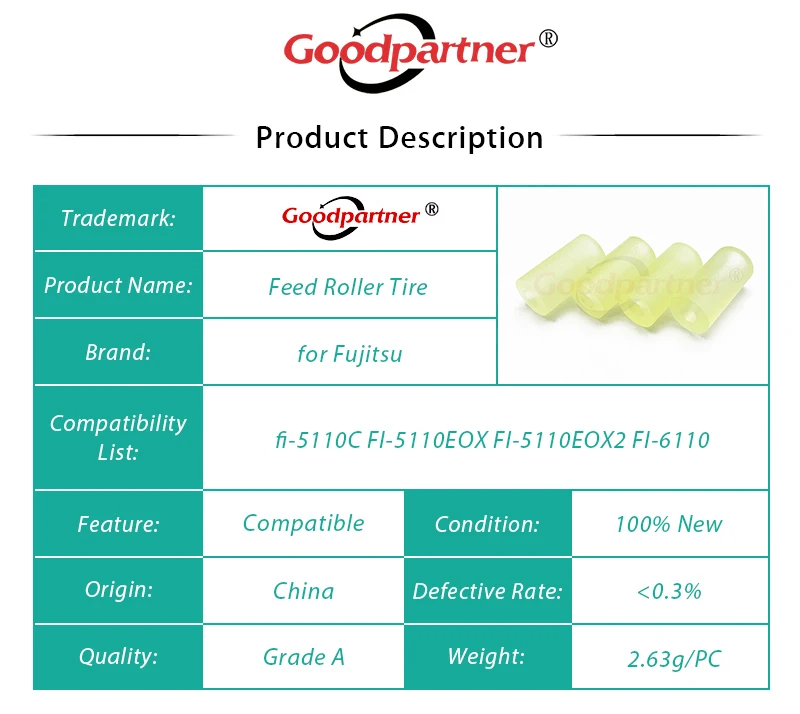 4X PA03360 Y101 PA03586 K984 подающего валика шин для Fujitsu fi 5110C FI 5110EOX 5110EOX2 6110 S500M S510 S1500 S1800