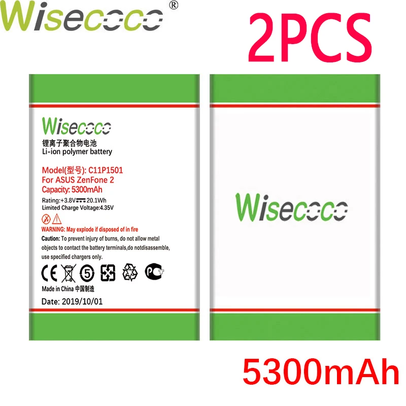 WISECOCO 2 шт. 5300 мАч C11P1501 Аккумулятор для Asus Zenfone 2 Laser Zenfone2 Laser ZE601KL Selfie ZE550KL ZE600KL ZD551KL телефон