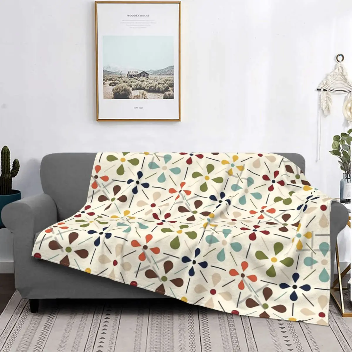 

Abstract Fifties' Floral Blanket Bedspread Bed Plaid Bedspread Fluffy Plaid Plaid Blankets Blankets For Baby