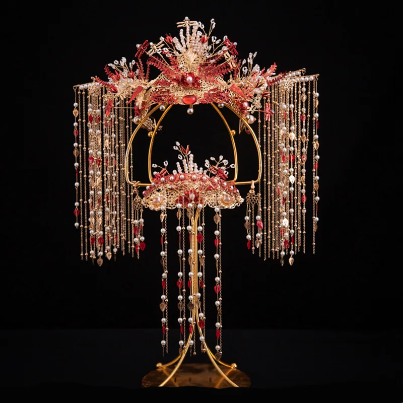 Свадебные короны Феникс красные кристаллы императрица головной убор Принцесса