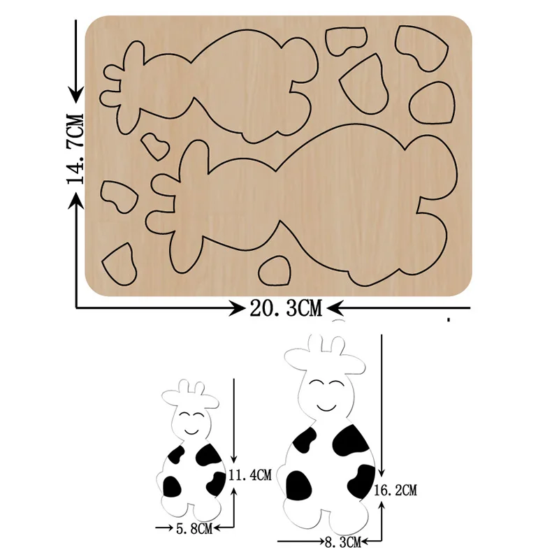 

Diy коровы деревянные штампы пресс-формы и лезвие ножа штамп трафареты подходит для обычной режущей машины для diy Рождественский подарок для детей