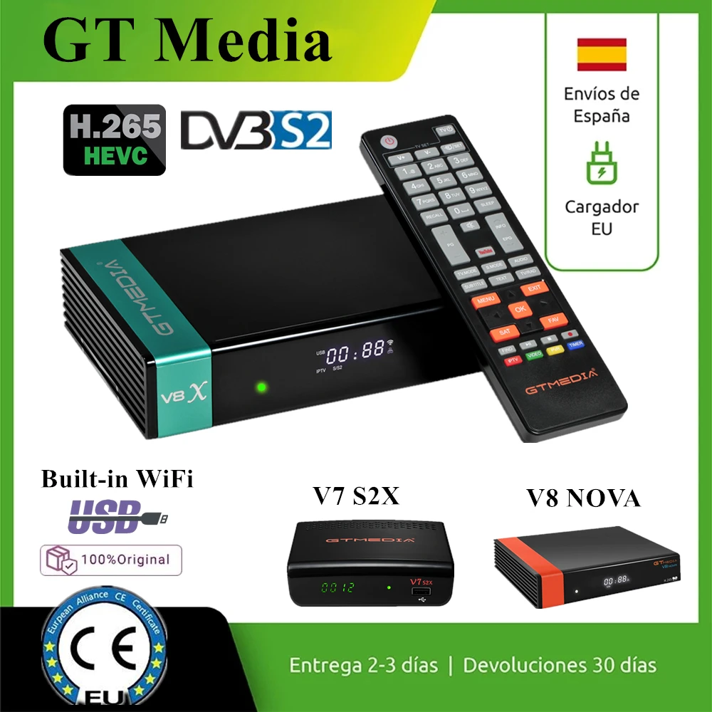 Receptor de Satélite Atualização de v7 Completo Gtmedia v8 Nova S2x Suporte H.265 1080p Built-in Wi-fi Nenhum Aplicativo hd V8x Dvb-s2
