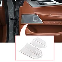 6 pcs car door speaker protection net cover panel aluminum alloy auto accessories for bmw 7 series g11 g12 2016 2020 car sticker