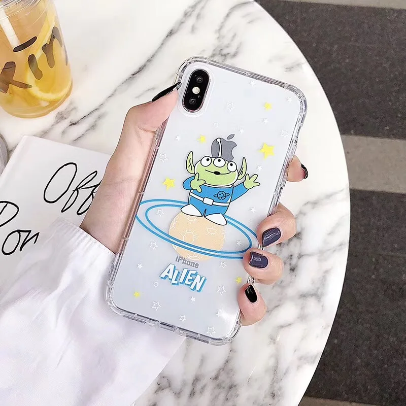 Cartoon cute ins wind explores astronauts threes eye shells for iPhone 11 11pro max XS MAX XR 8 7 6 6SPlus soft TPU condoms Capa |