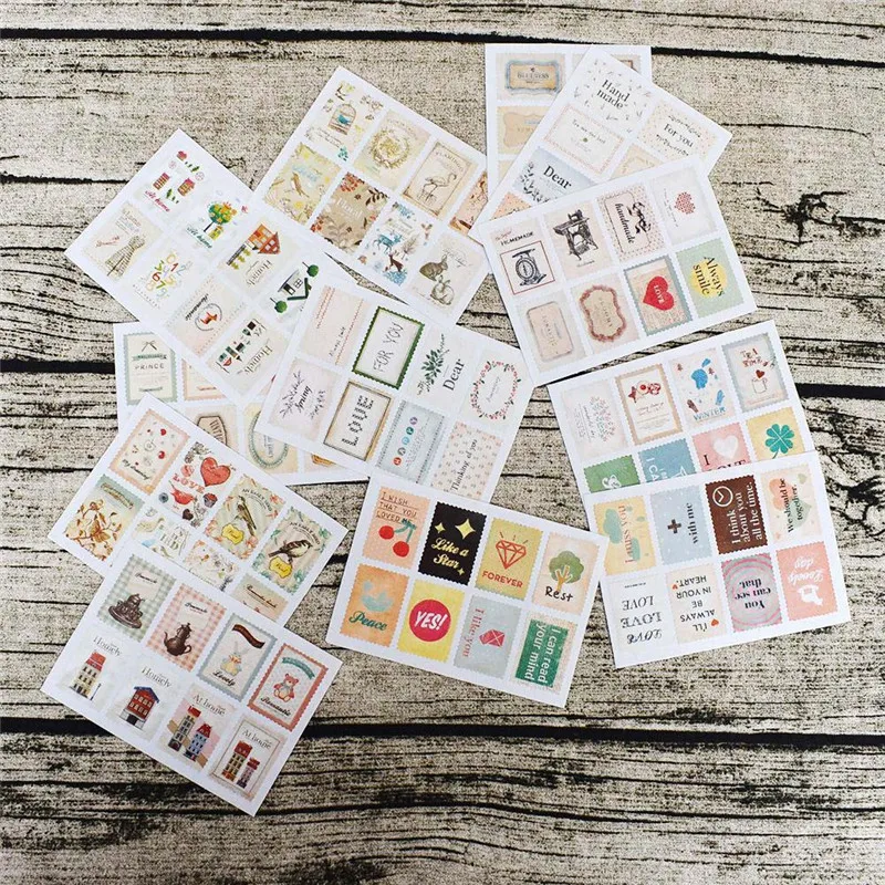 2 листа Ретро наклейки штампы|Канцелярские наклейки| |