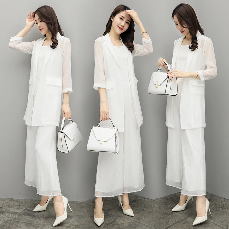 

Chiffon Pant Suits For Mother of the Bride Groom Women Party Wedding Guest Formal White Elegant 2 Piece Set Pantsuit Outfits