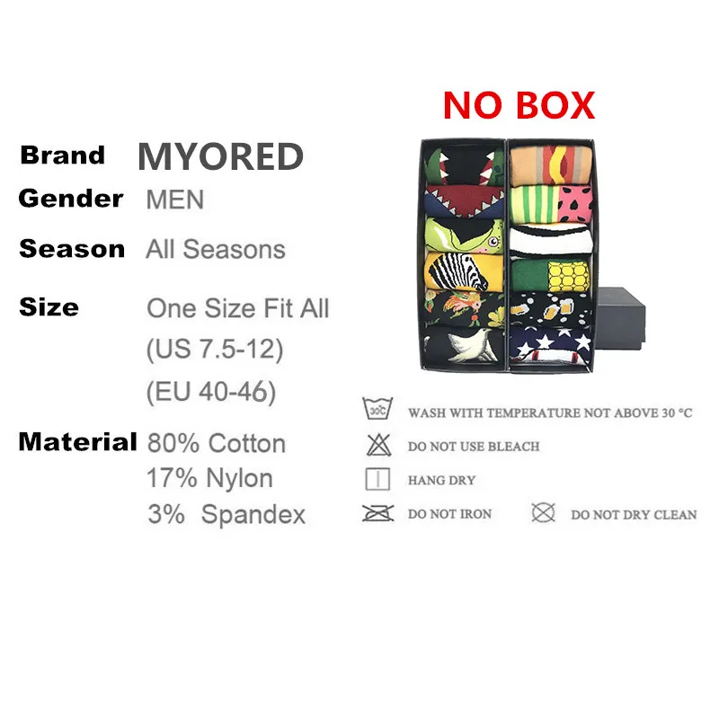 MYORED разноцветные вечерние носки 12 пар/лот яркие с мультяшными животными для