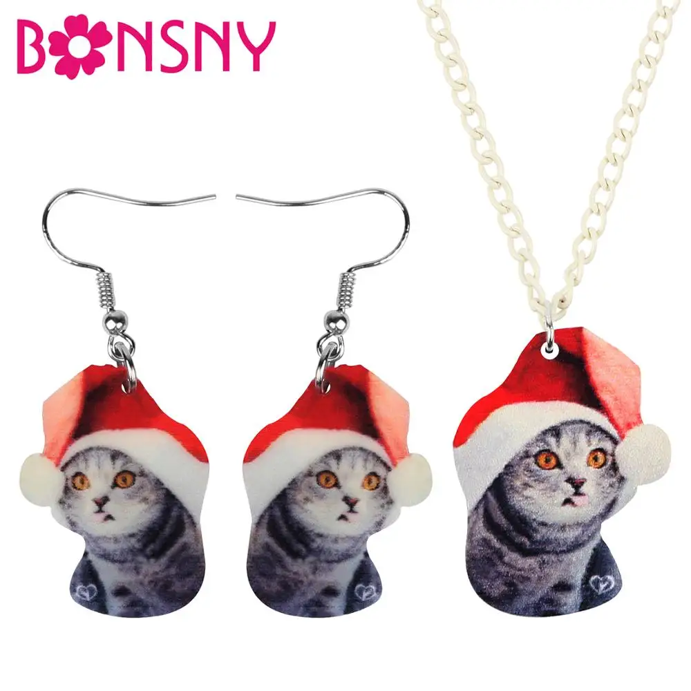 Bonsny акриловые рождественские шляпы американская короткошерстая кошка Ювелирные