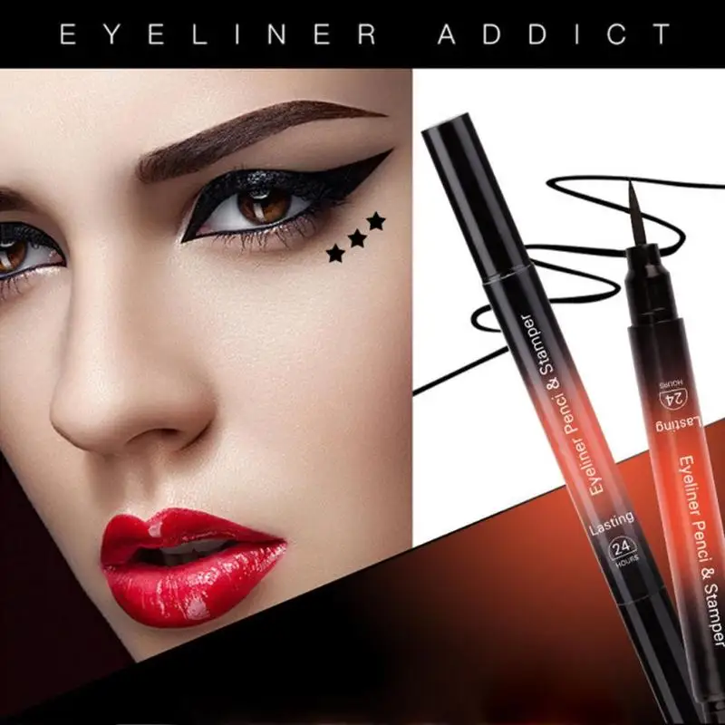 1 шт. жидкая подводка для глаз с двойным уплотнением водостойкая стойкая Черная