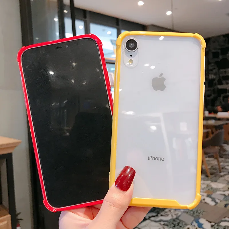 Clear Anti-scratch Acrylic Hard Back Cover Phone Case For iPhone 11 11pro max TPU Frame shockproof for iphone 6 7plus X Xs XR | Мобильные