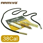 Armiyo 3 шт.компл.. 380 .38 .357 калибр 9 мм пистолет для чистки отверстия пистолета щетка бронзовые нейлоновые палочки смешанный набор резьба для коридора 8-32