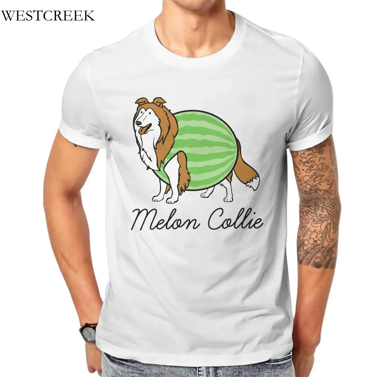 

Оптовая продажа, парные футболки WESTCREEK с коротким рукавом, дыня колли, оптовая продажа, 170770