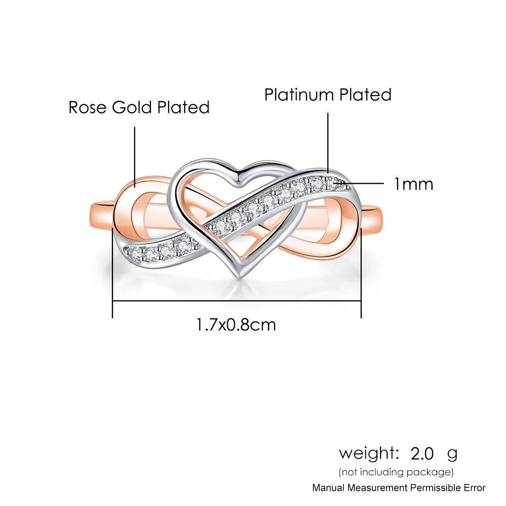 Двойная ярмарка кольца для женщин Бесконечная любовь Обручальное кольцо