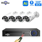 IP-камера Hiseeu, наружная Водонепроницаемая инфракрасная камера видеонаблюдения, H.265, 48 В, 8 каналов, 5 МП, 4 МП, POE, NVR