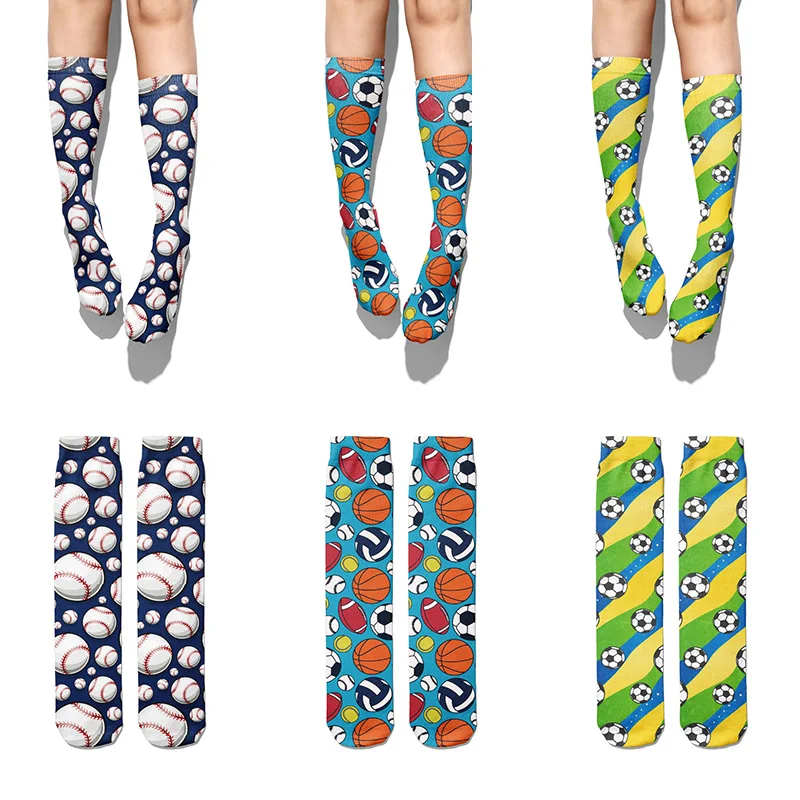 Модные 3D печатных боулинг игры в бадминтон узор женские хлопковые Дышащие носки