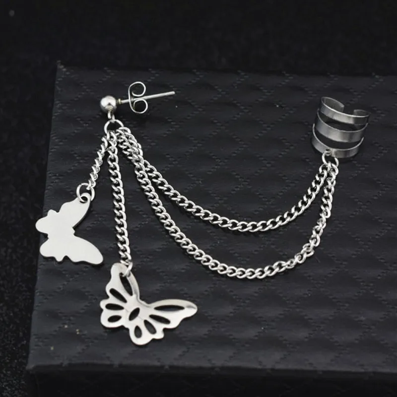 KPOP Butterfly Bangtan Boys Album JIMIN star серьги-гвоздики модные ювелирные изделия из нержавеющей стали двойные пирсинг серьги звезда Луна ювелирные изделия