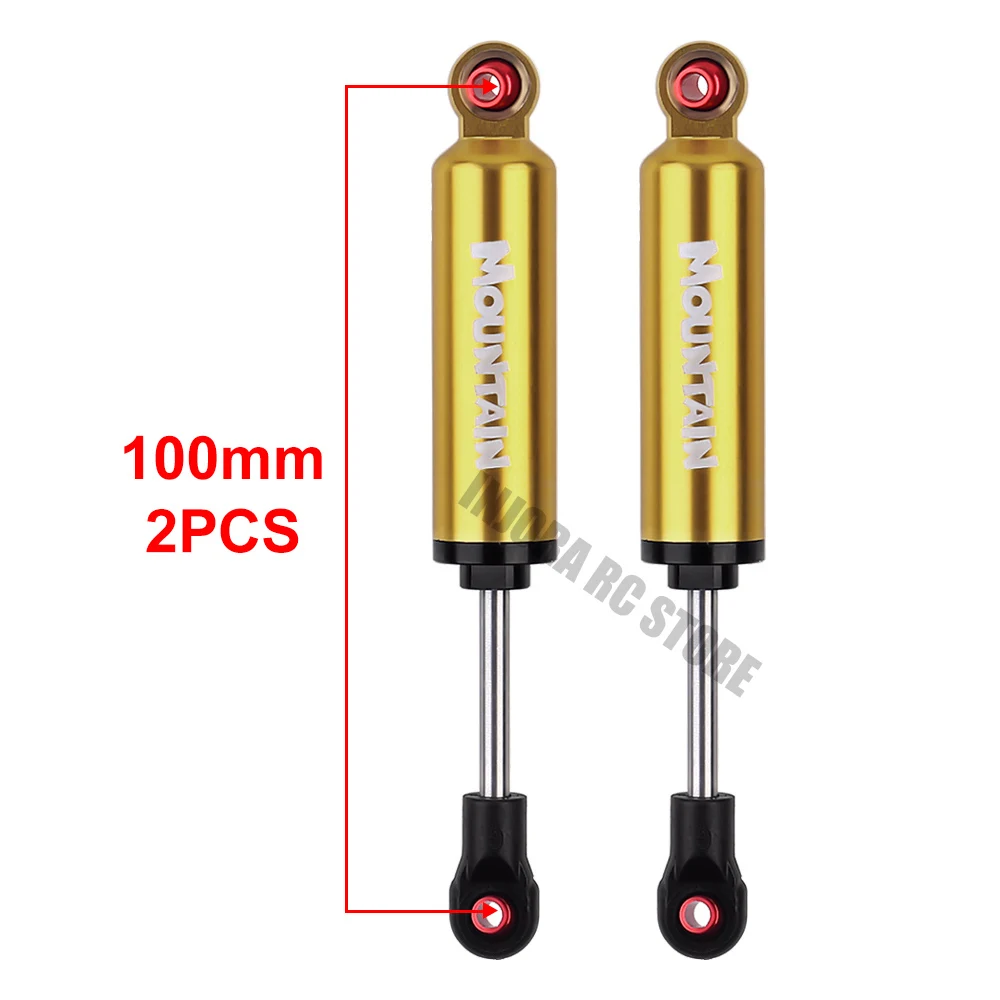 2PCS 100mm Gold 2 шт. металлический амортизатор встроенный Весна 90/100/110/120 мм для 1/10 RC Рок Гусеничный и грузовик осевой SCX10 TRX-4 D90 RC Запчасти - Цвет: 2PCS 100mm Gold