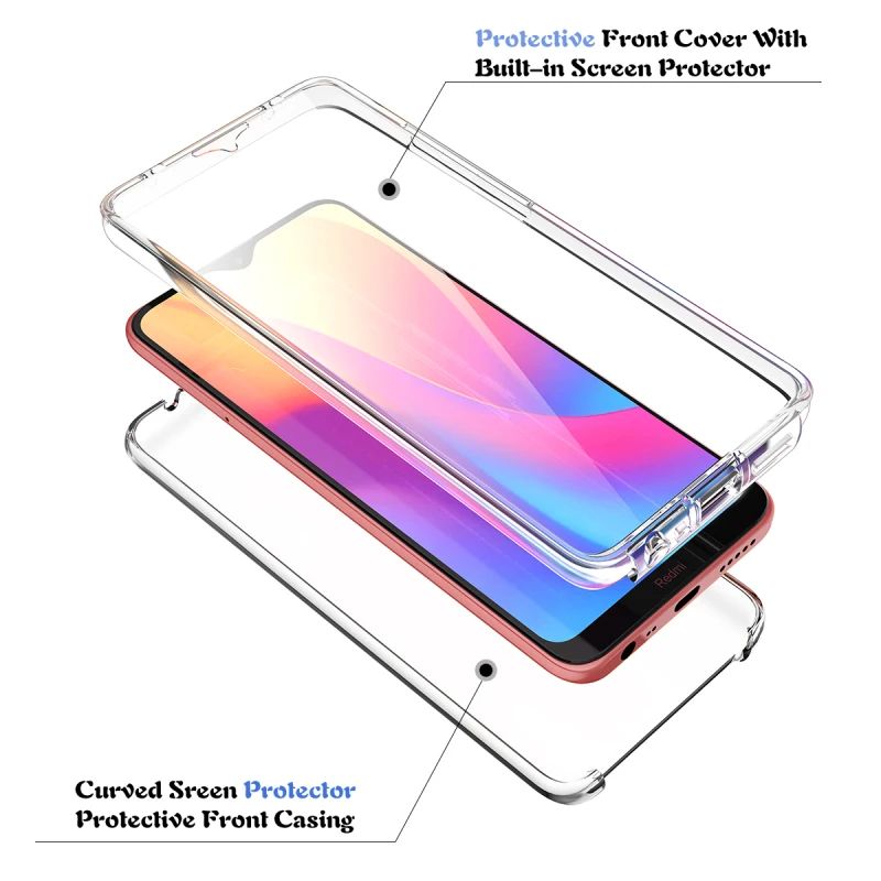 3 в 1 Мягкий ТПУ прозрачный жесткий чехол для Redmi Note 8 Pro 8A | Мобильные телефоны и