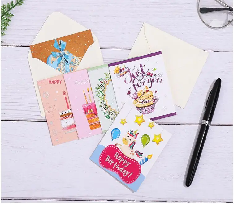 12 шт. Подарочная вечерние Пригласительные открытки на день рождения с днем для