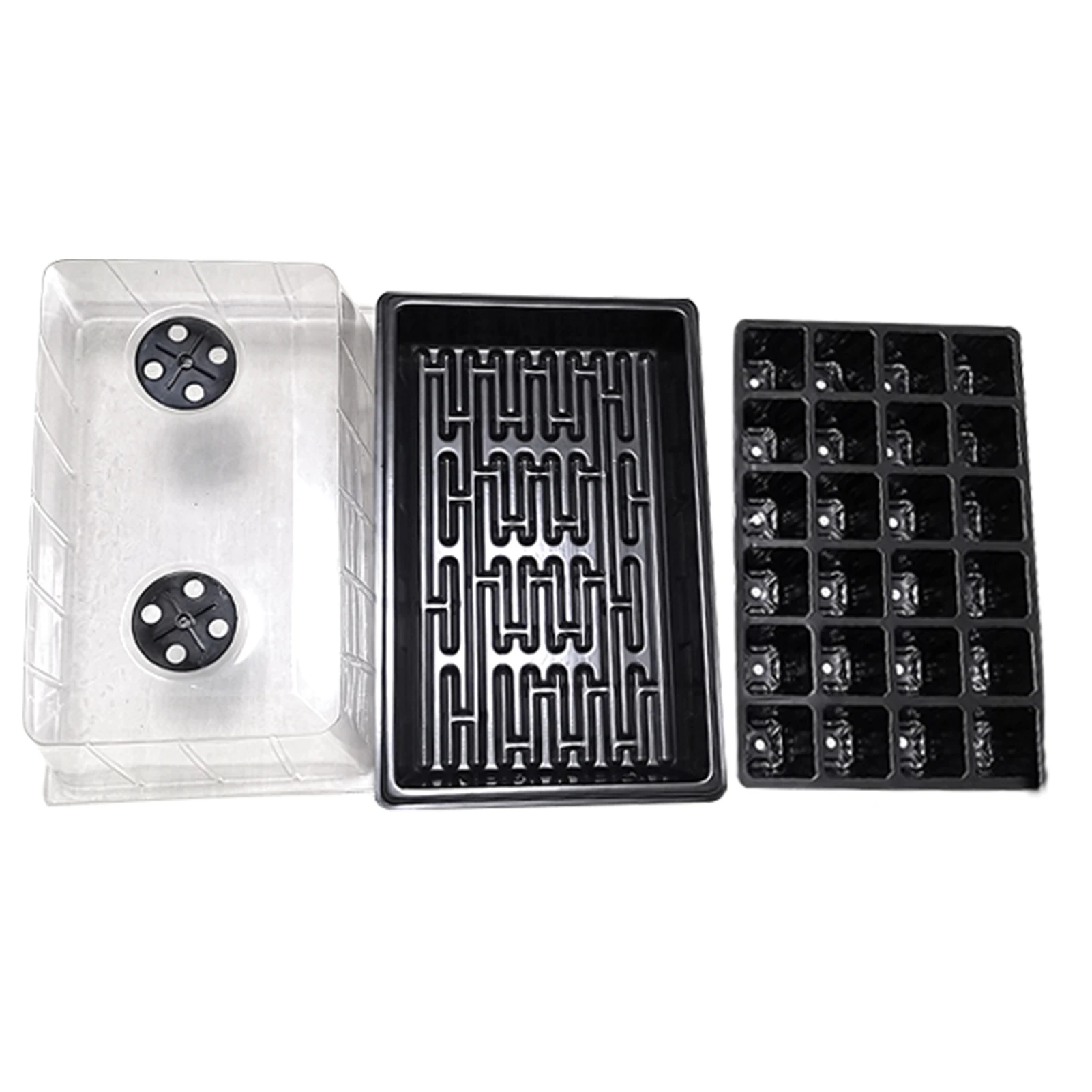 

24 hole Seed tray suit ventilation holes Seedling box Seedling stuffing box Garden Plant Germination PVC Dome Base pot
