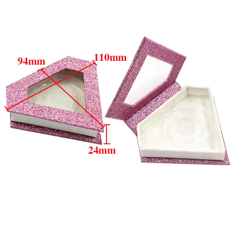 

Diamond Lash Boxes Glitter Eyelash Box with Lash Holders Pink Boxes for Lash Storage Container Packaging Dropshipping