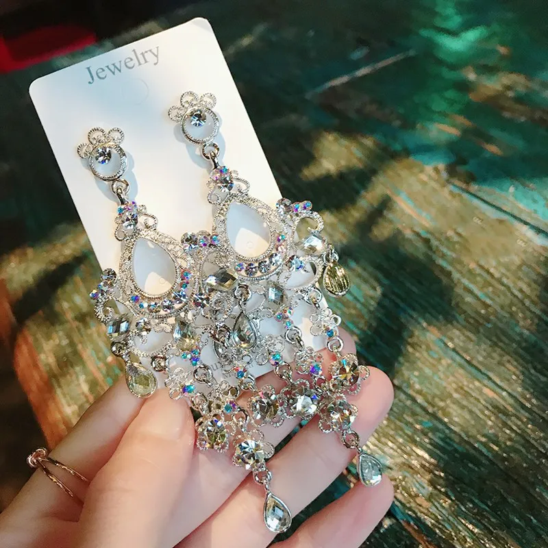 MWsonya новые винтажные Роскошные красочные хрустальные висячие серьги в форме