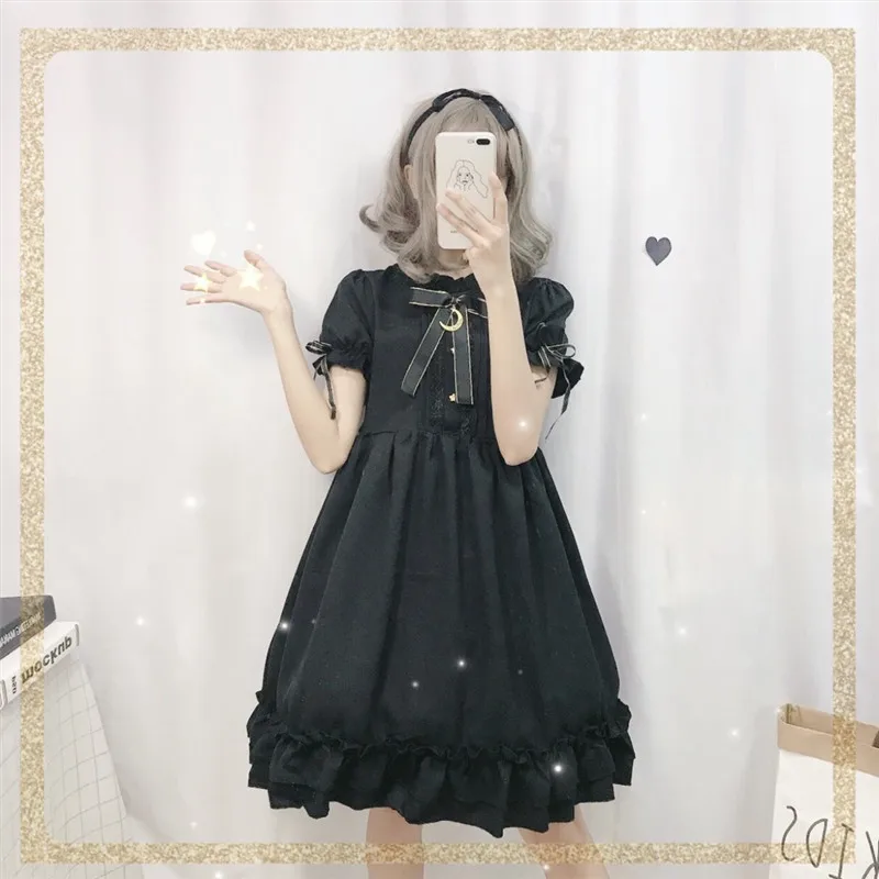 

Lolita dress soft sister wind retro dark cute bow moon lolita skirt ruffled cute