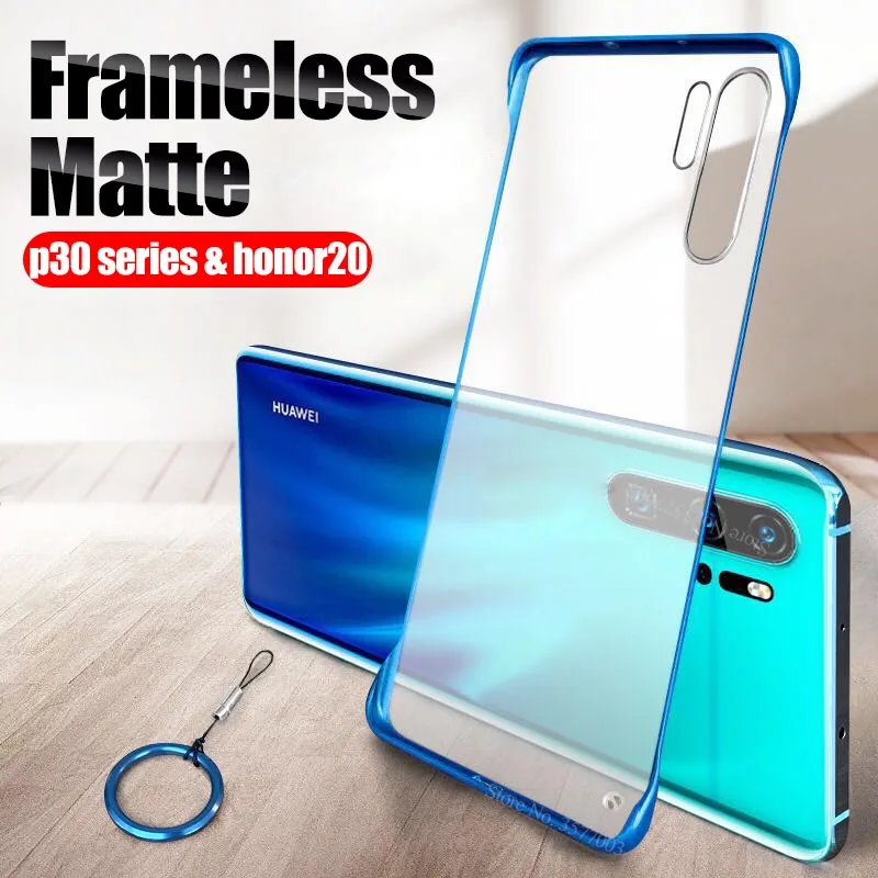 Матовый Бескаркасный чехол honor 20 без оправы coque on для huawei p30 pro p 30 lite light 30 lite 30pro Borderless чехол для телефона с веревкой