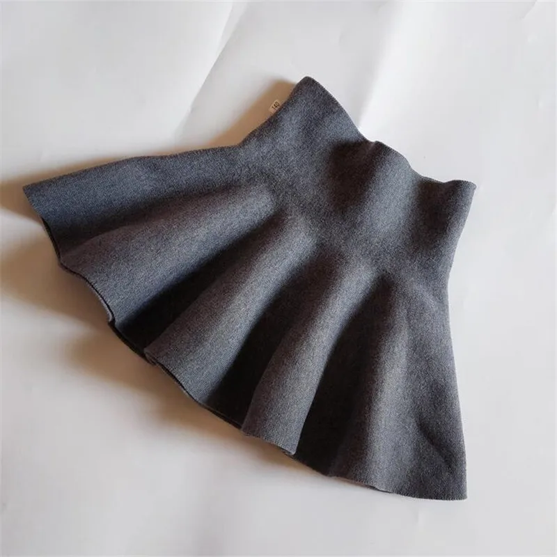 Зимние однотонные вязаные юбки пачки для маленьких девочек с жемчугом красные