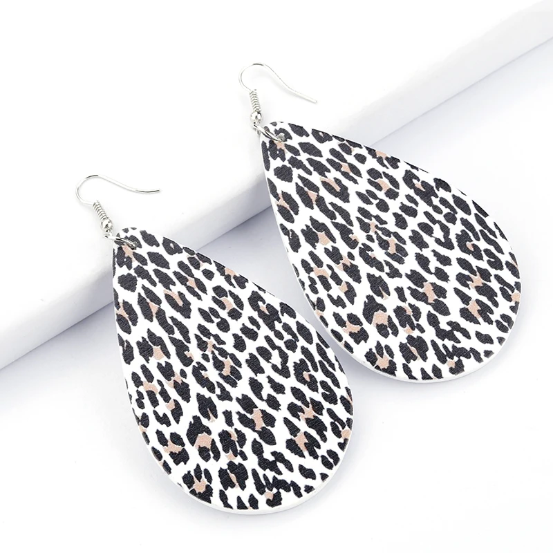 Lifefontier простые деревянные серьги капли с леопардовым принтом Разноцветные в