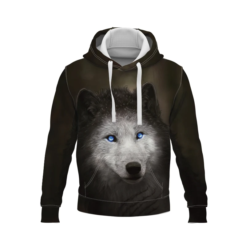 

Fashion 2021 Spring And Autumn Couple Wolf Hoodie 3D Printing Men's Children's Travel Street Casual Brand Clothing