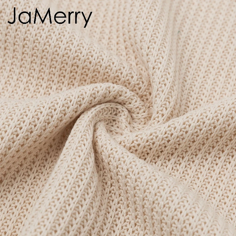 JaMerry Vintage elegant knitted women loose sweater Long sleeve casual jumper female Autumn winter fashion pullovers | Женская одежда