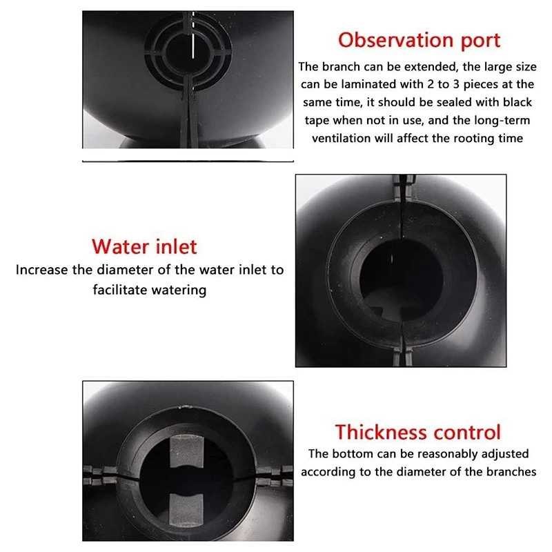 

Plant Rooting Box High Pressure Propagation Ball Grafting Device Garden Grafting Plant Root Controller S, Black x 10