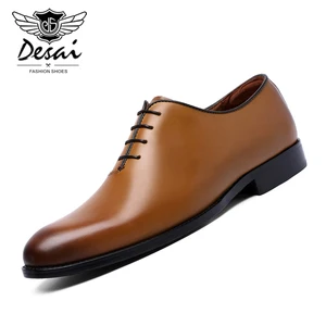 Мужские деловые классические туфли DESAI из коровьей кожи, удобные классические туфли-оксфорды в британском стиле, в стиле ретро