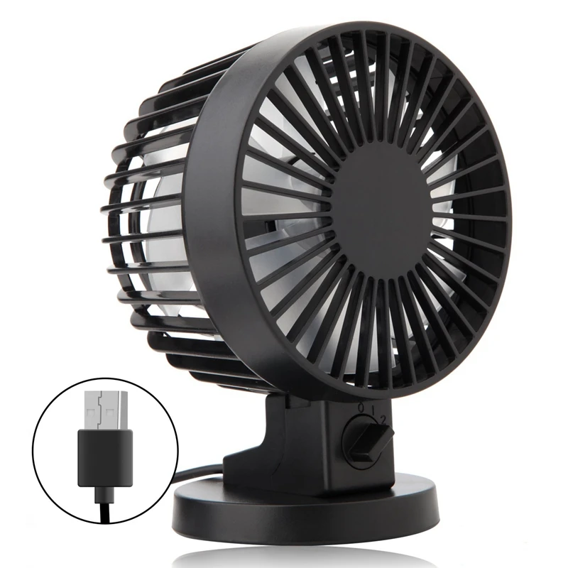 Personal Mini USB Fan Noiseless Table Desk with Dual Blades For Home Office Desktop(2 gears) Black | Бытовая техника