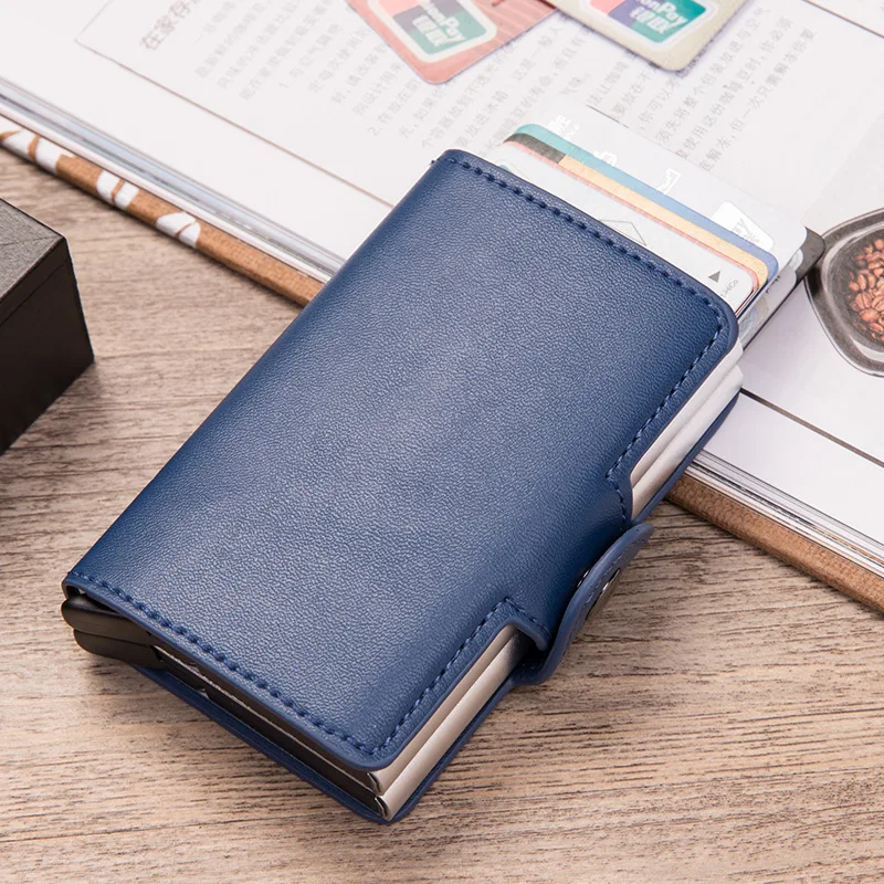 Автоматический Выдвижной алюминиевый держатель для кредитных карт с защитой от