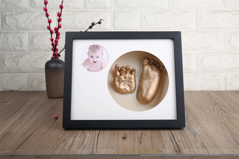3D DIY новорожденная ручная форма нога фоторамка детская гипсовая отливка комплект стерео клон отпечаток руки мягкий глиняный чернильный коврик сувениры