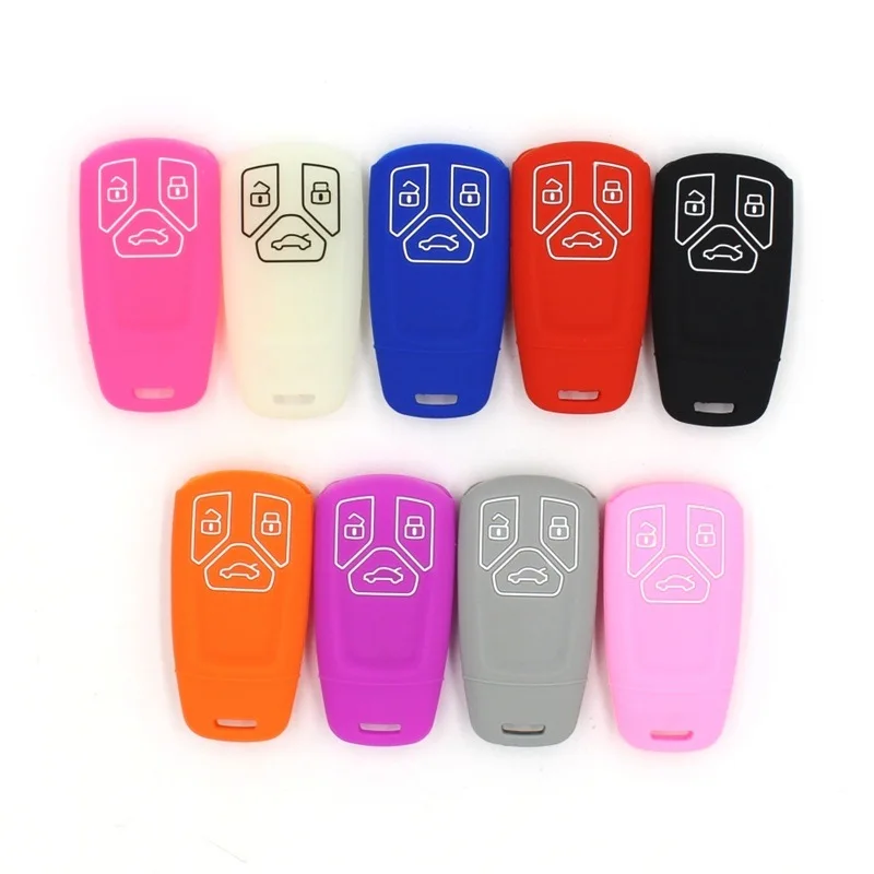 Чехол для автомобильного ключа с 3 кнопками силиконовый чехол Audi A4 A5 A6 S4 S5 B9 Q7 4M Q5 TT