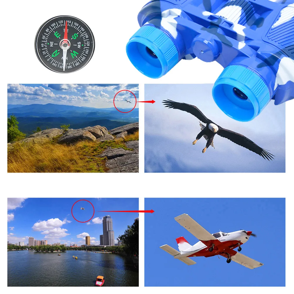 Детский игрушечный телескоп комплект пластиковый бинокль компас игрушка для