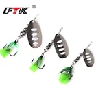 Новинка лета 2021, рыболовный крючок FTK с монофиламентной металлической пластиной, из латуни, острые Крючки, перо, овальные ивовые лезвия, кольцо