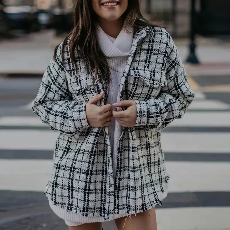 

Autumn Women's Shirts Loose Blouses Vintage Big Shirt Ladies Long Sleeve Top Pocket Casual Blusas Mujer Fashion Chic Woman Shirt