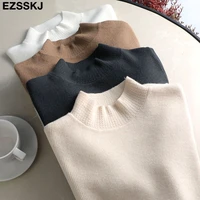 pull female slim soft gentle color turtleneck sweater pullover women casual long sleeve chic bottom sweater female jumpers top