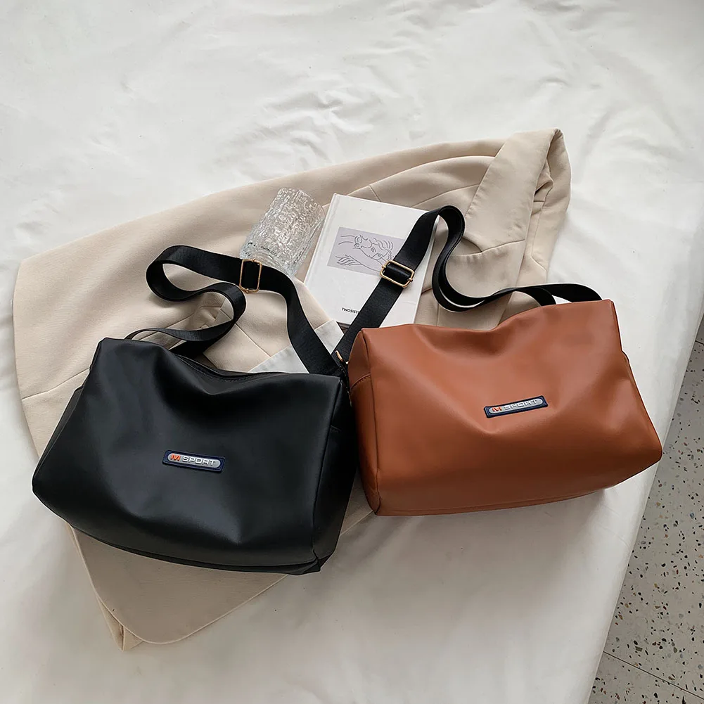 

Handbag shoulder bag Fashion Vintage PU Leather all-match Pure Color Shoulder Bag Women Casual large-capacity Underarm Bags
